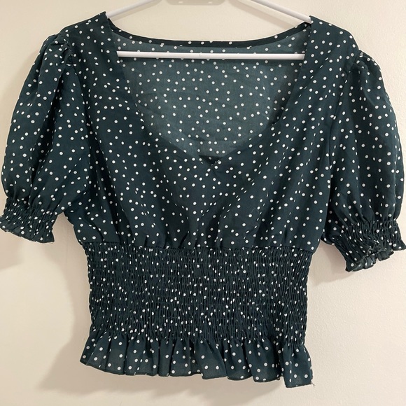 Cropped polka dot shirt - Picture 2 of 4